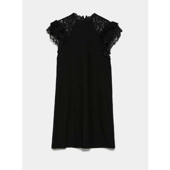 ZARA Lace Front/Back Cocktail Little Black Dress, Size Medium - Picture 1 of 11